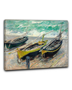 Quadro tre barche da pesca di claude monet