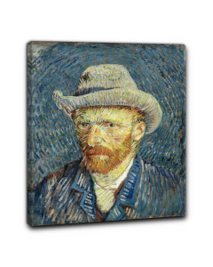 Quadro autoritratto con cappello di feltro grigio di vincent van gogh